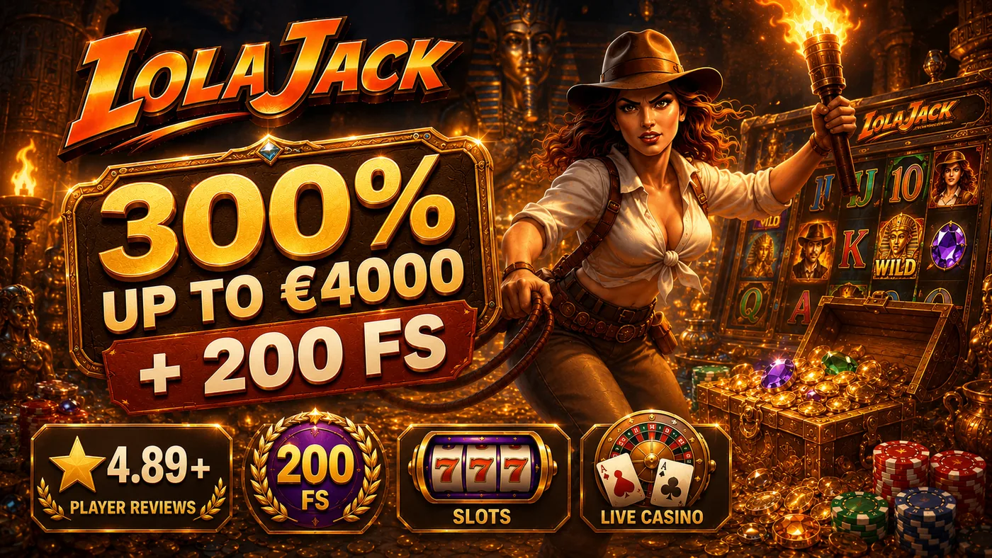 Claim the Lolajack Casino welcome bonus — 300% up to €2,000 and 150 free spins